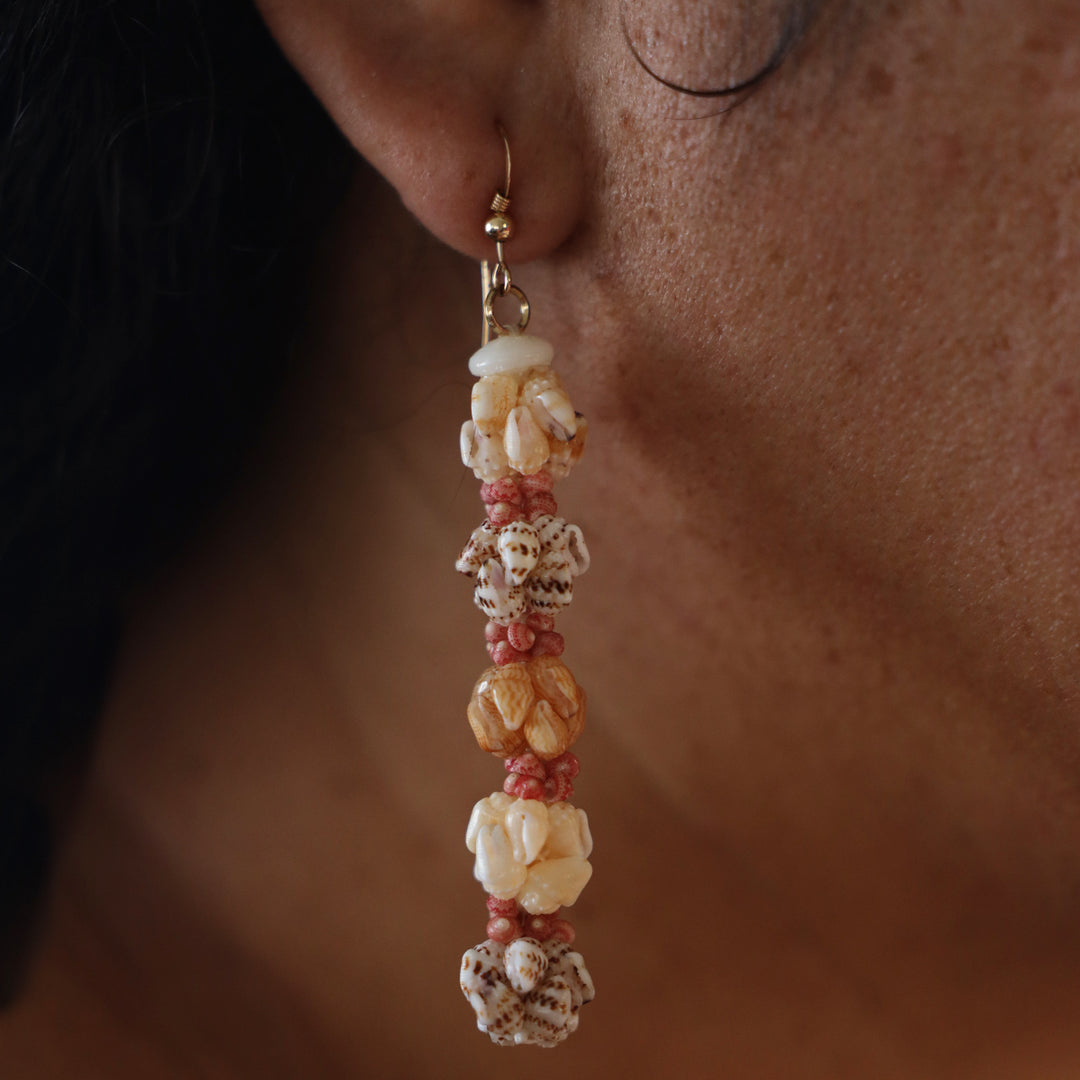 2.5" Niʻihau Shell Earring | Crown Flower*