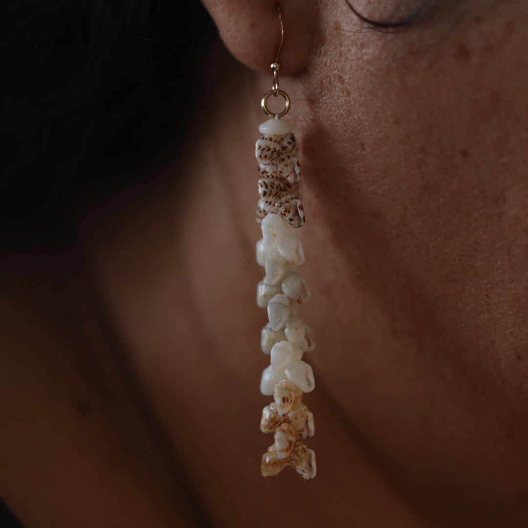 2.5" Niʻihau Shell Earring | Momi | Pīkake*