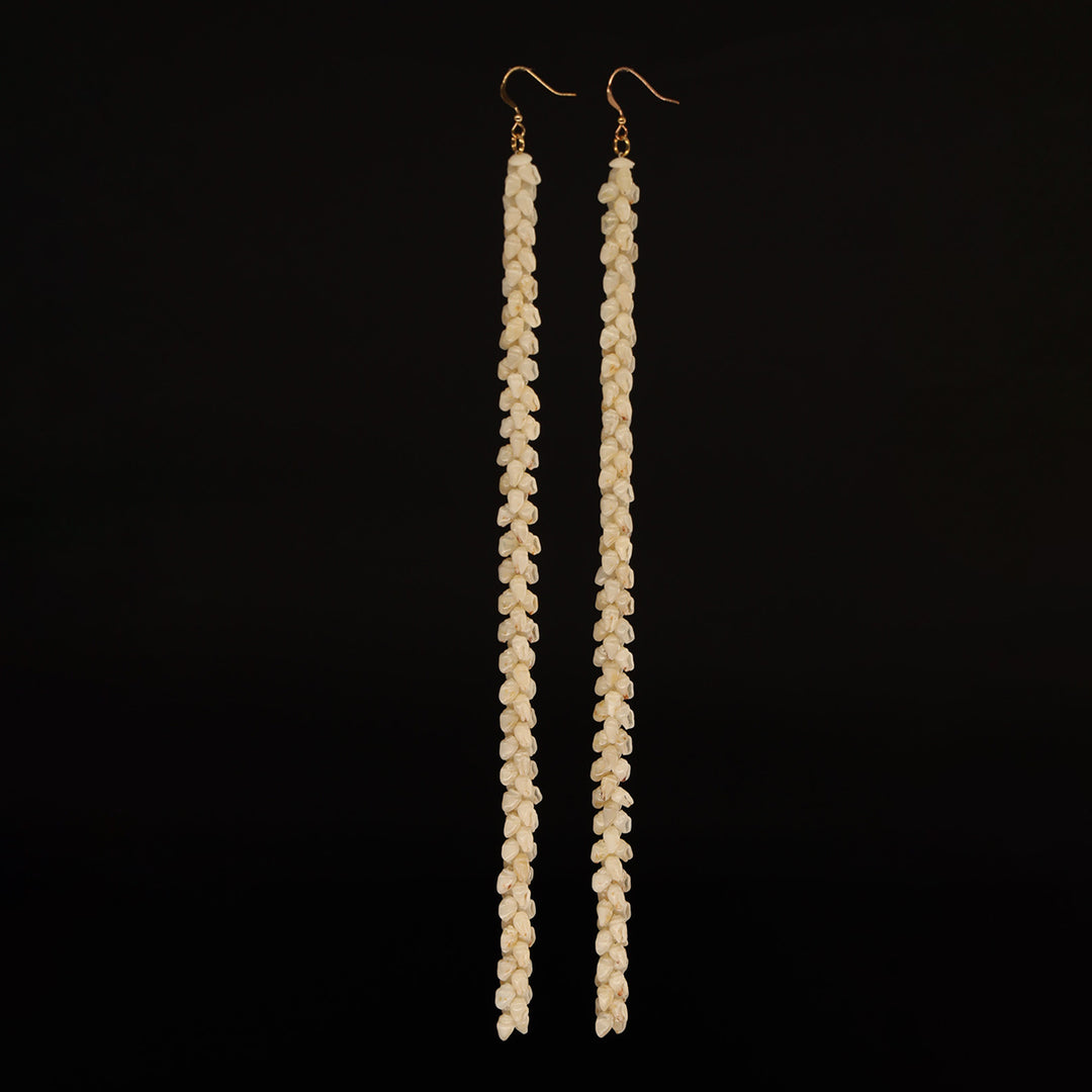 8.75" Niʻihau Shell Earring | Momi | Pīkake